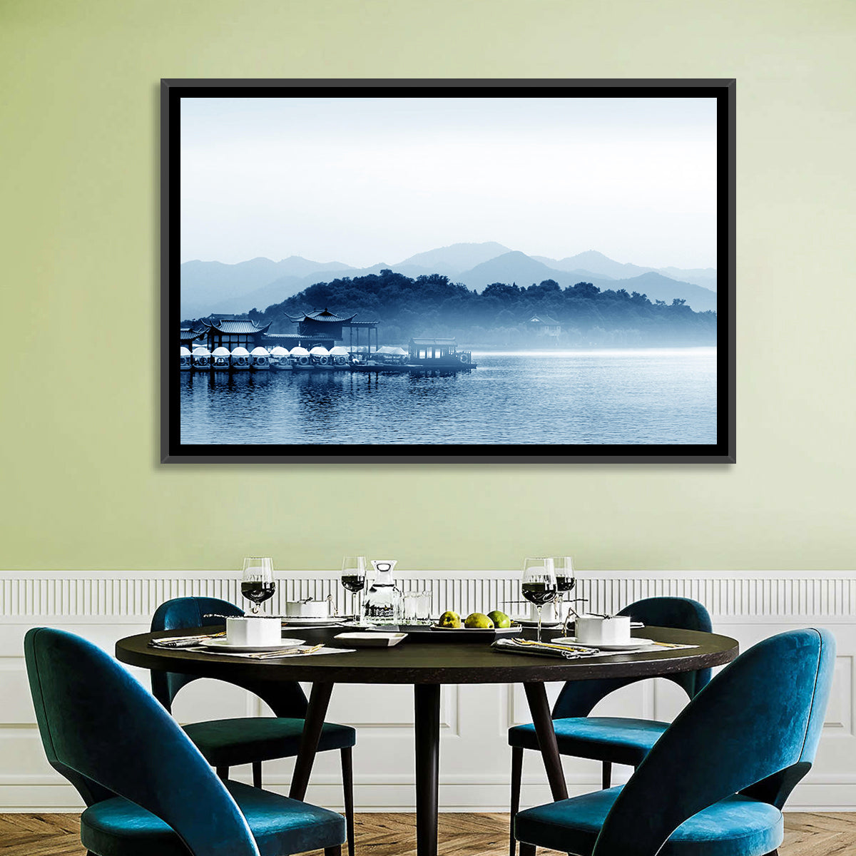 Hangzhou West Lake Wall Art in a room, landscape