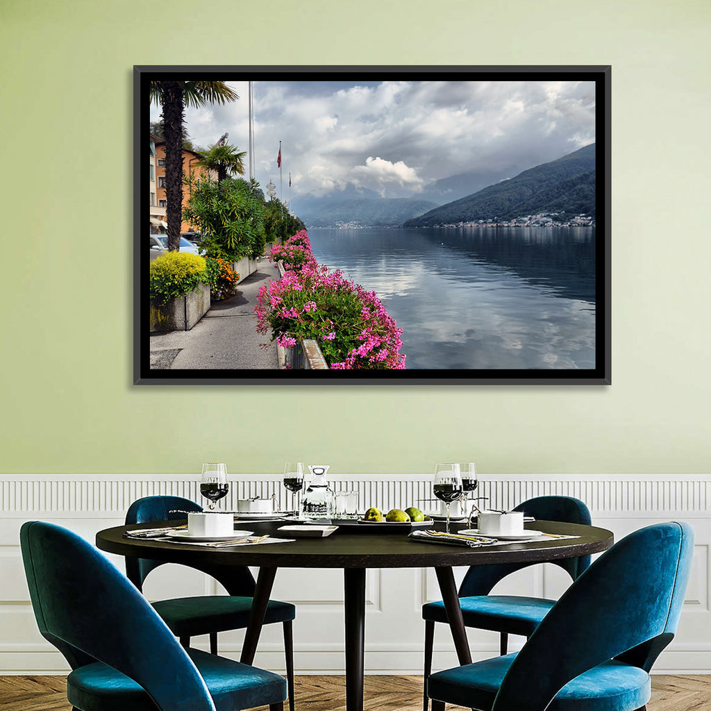 Lake Lugano Floral Walkway Wall Art
