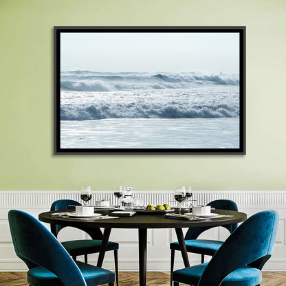 Misty Horizon Ocean Waves Wall Art