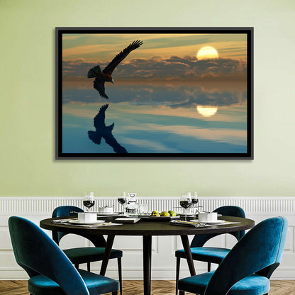 Bald Eagle Sunset Reflection Wall Art