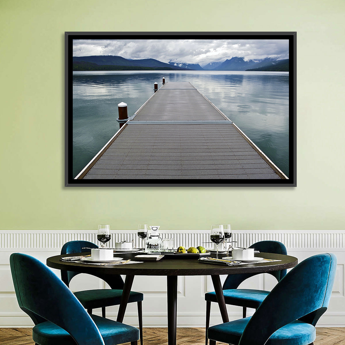 Lake Mcdonald Wooden Dock Wall Art