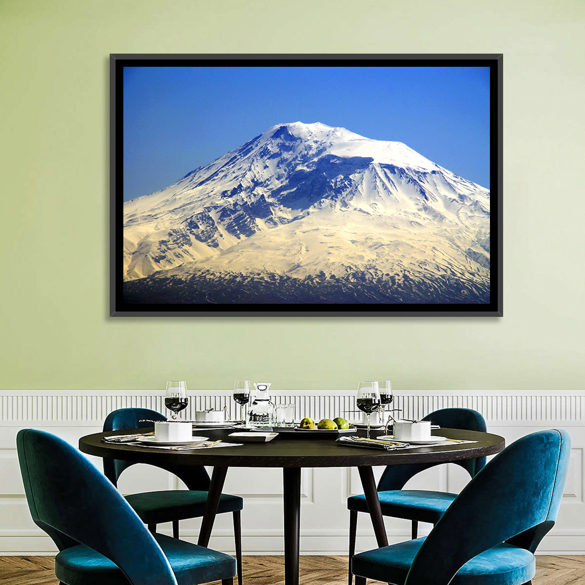 Mount Ararat Winter Summit Wall Art in a room, landscape