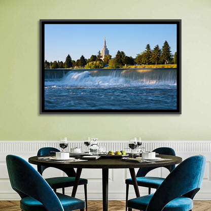 Idaho Falls Temple and Waterfall Wall Art