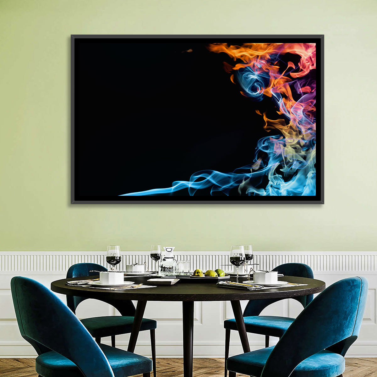 Glowing Flame Abstract Wall Art