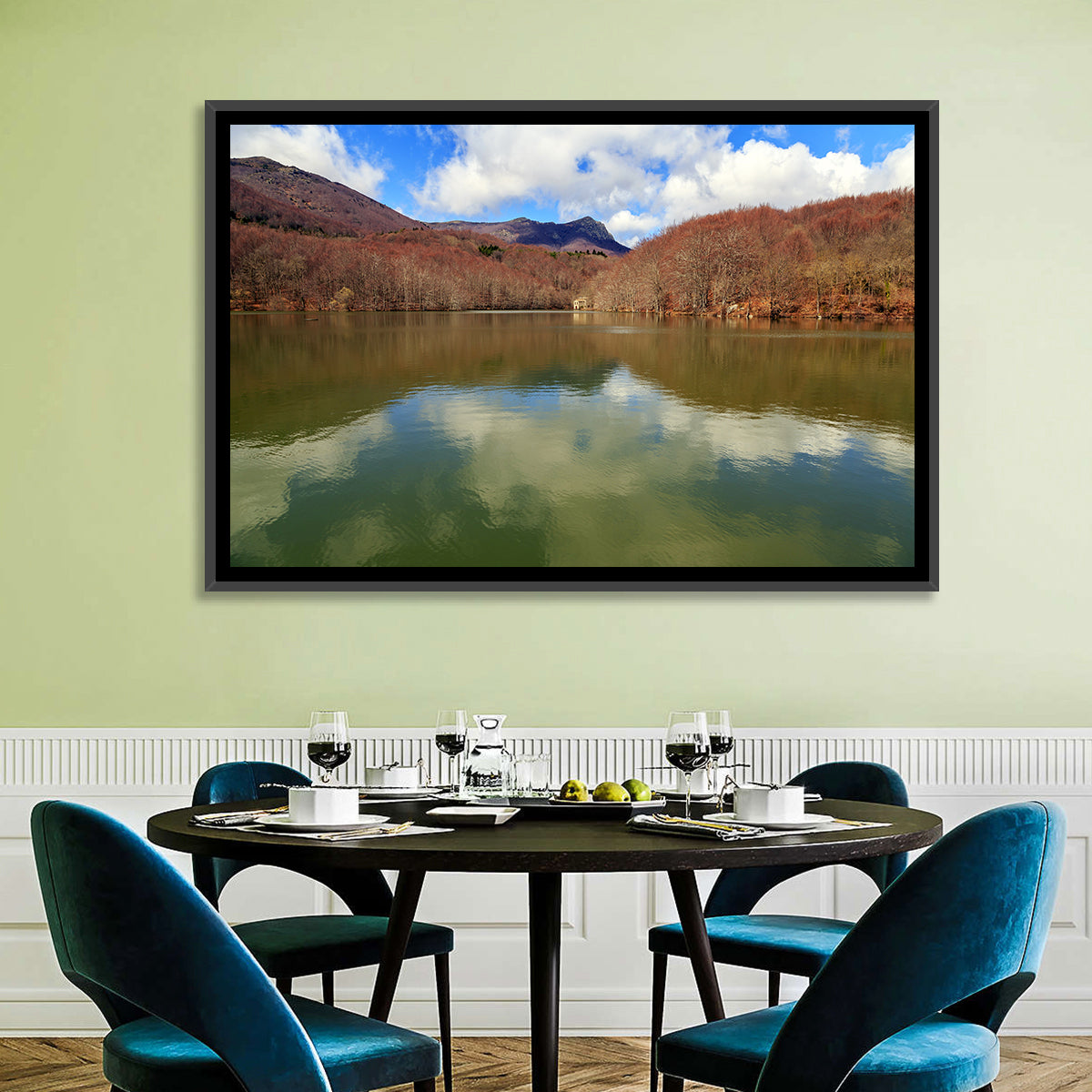 Lake Santa Fe Montseny Wall Art in a room, landscape