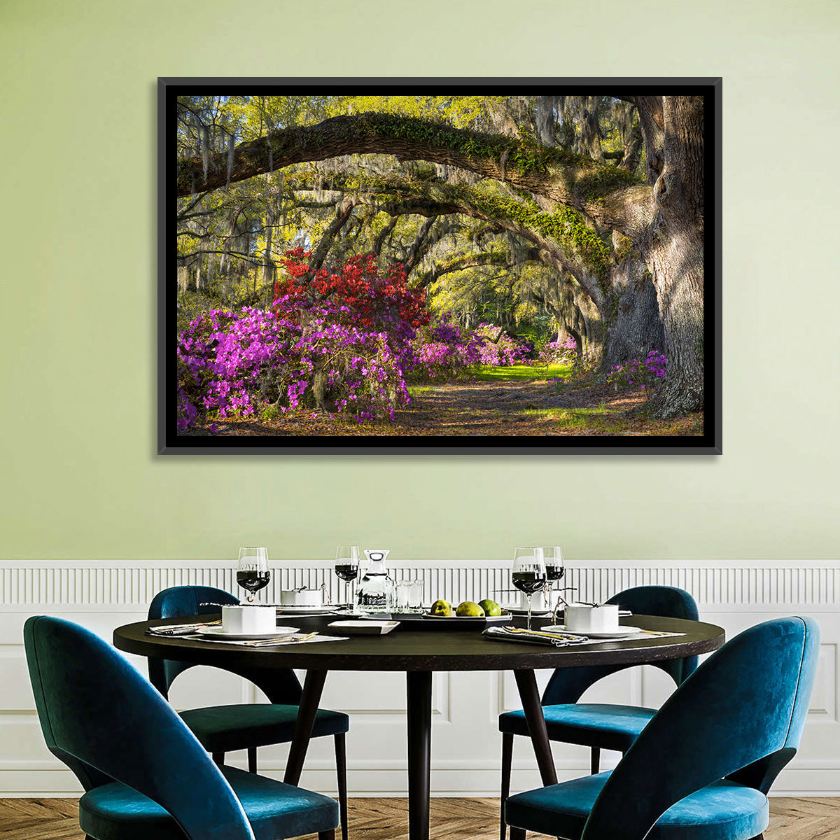 Azalea Garden Path Wall Art in a room, landscape