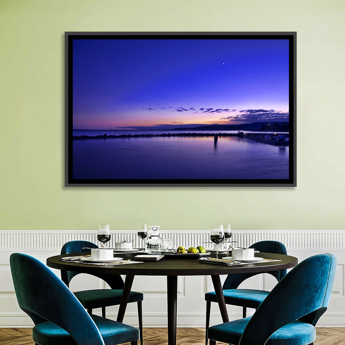 Lake Balaton Twilight Pier Wall Art