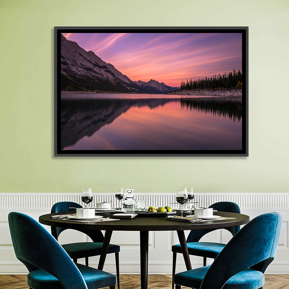 Medicine Lake Sunset Reflection Wall Art