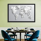 Faceted Triangular World Map Wall Art