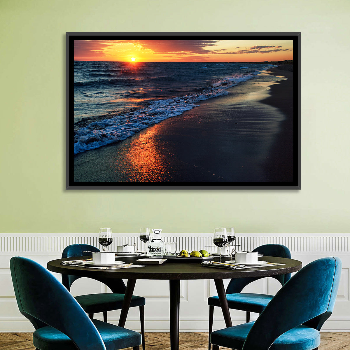 Lake Balkhash Golden Dusk Wall Art