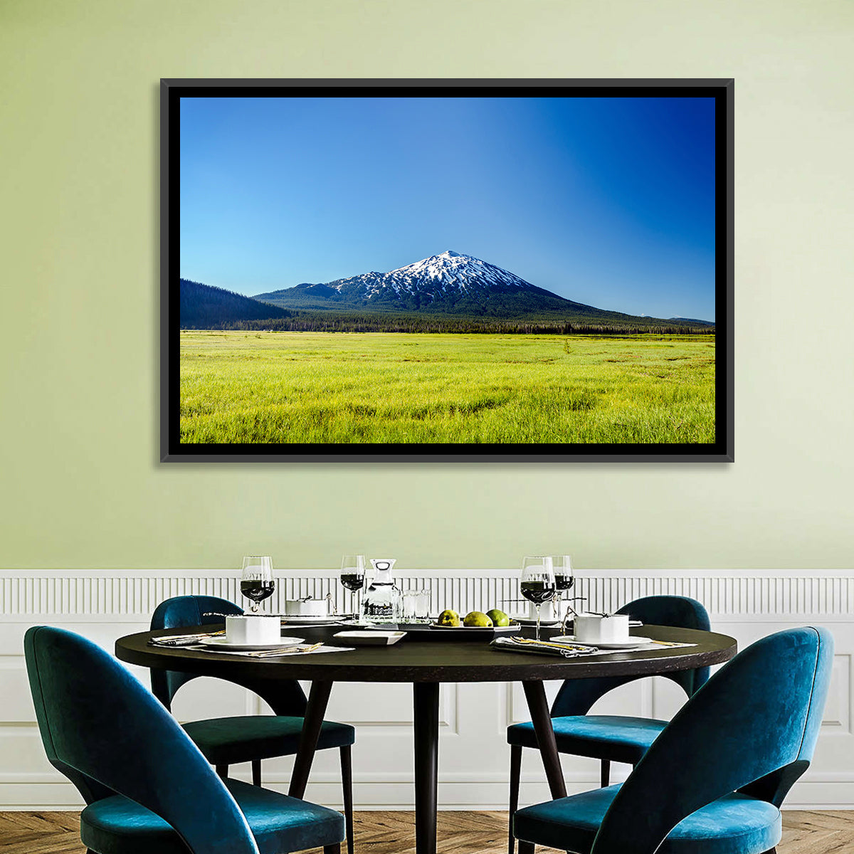 Mount Bachelor Wall Art in a room, landscape