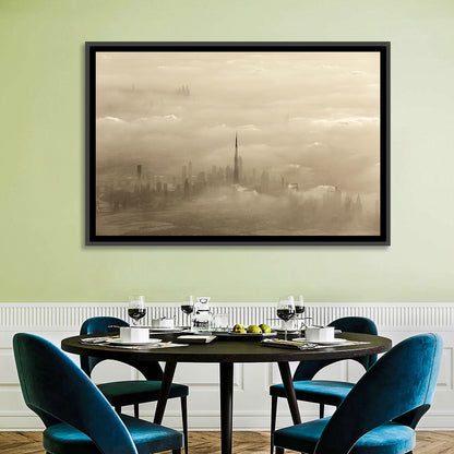 Dubai Haze Over Burj Khalifa Wall Art