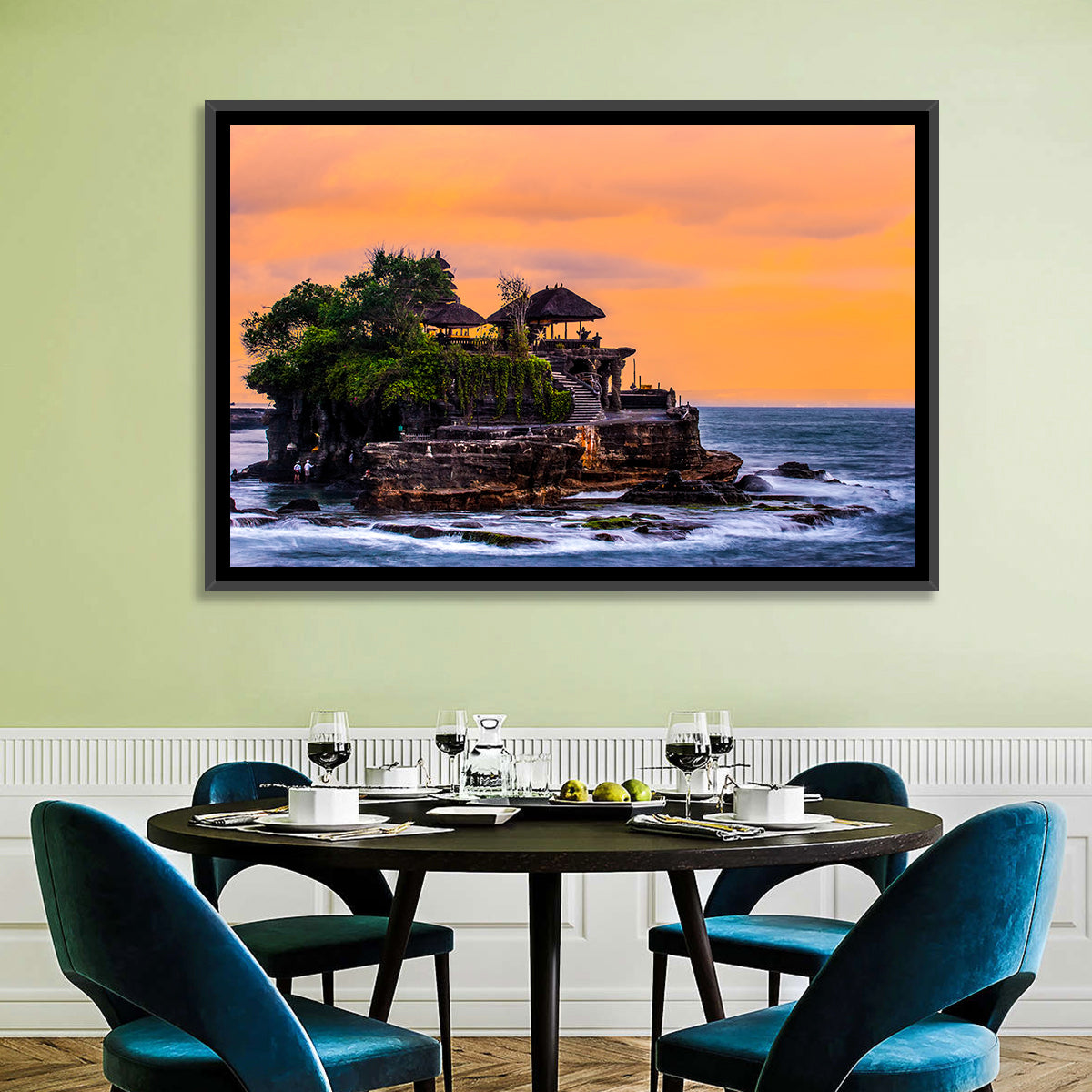 Tanah Lot Temple at Sunset Wall Art
