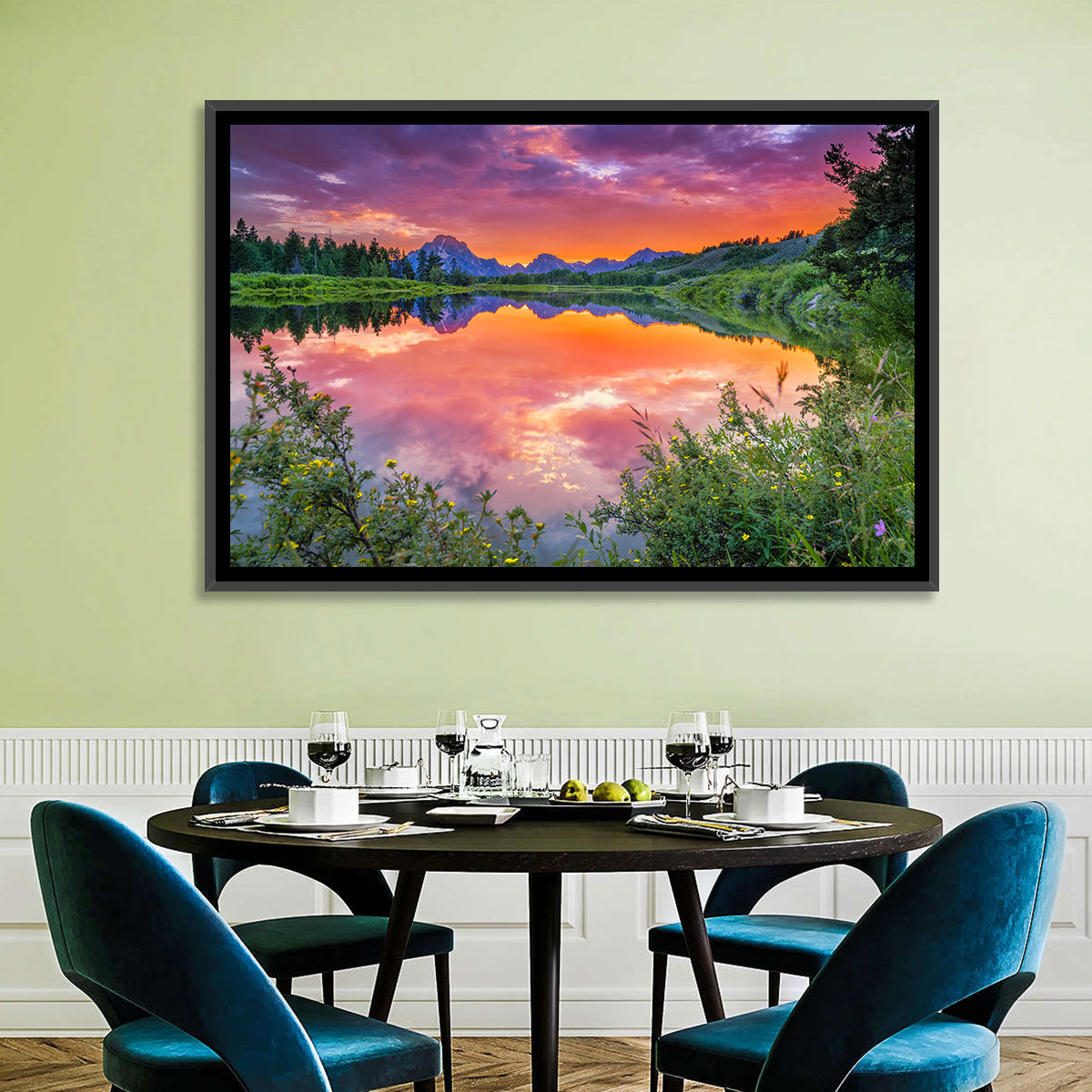 Oxbow Bend Sunset Wall Art
