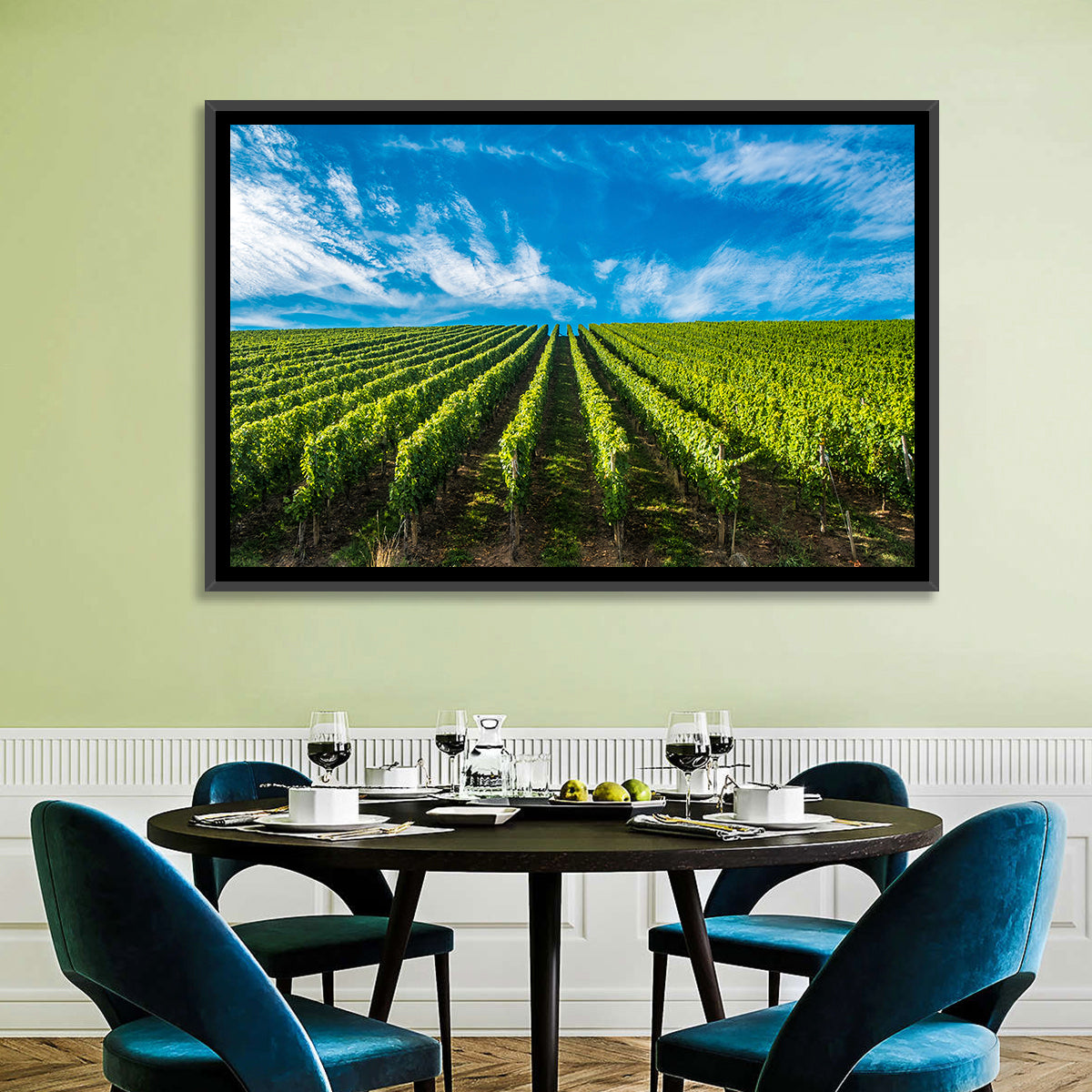 Luxembourg Vineyards Wall Art in a room, landscape