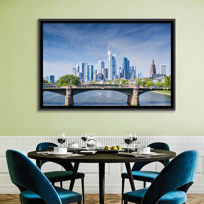 Frankfurt Skyline with Eiserner Steg Wall Art