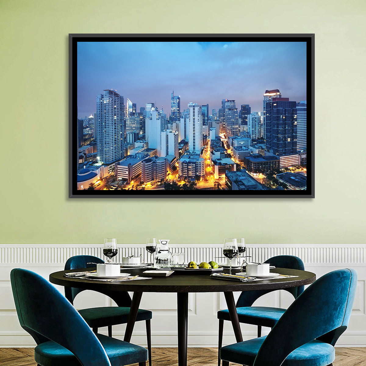 Manila Cityscape at Dusk Wall Art