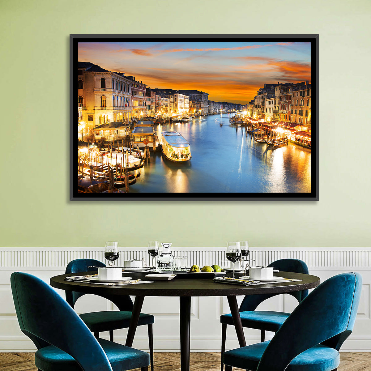 Venice Grand Canal at Dusk Wall Art in a room, landscape