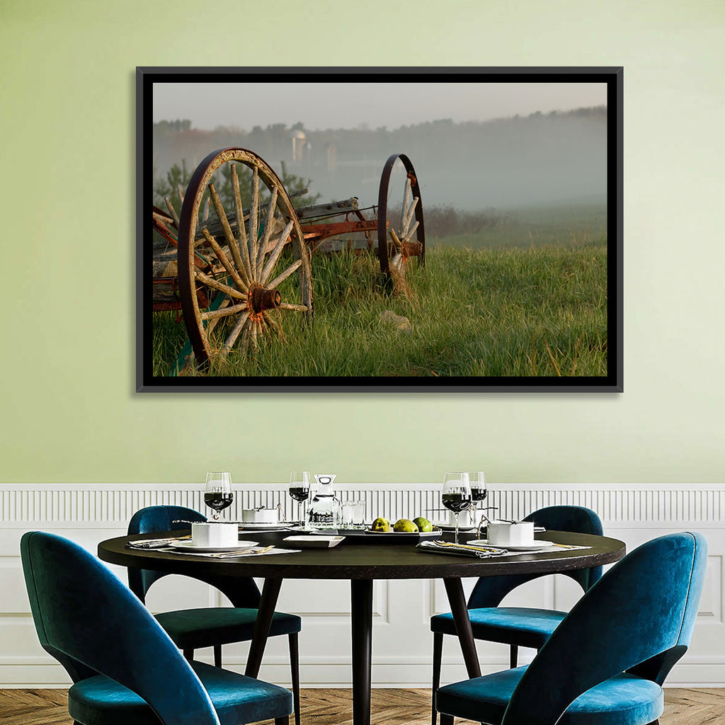 Weathered Wagon in Morning Mist Wall Art