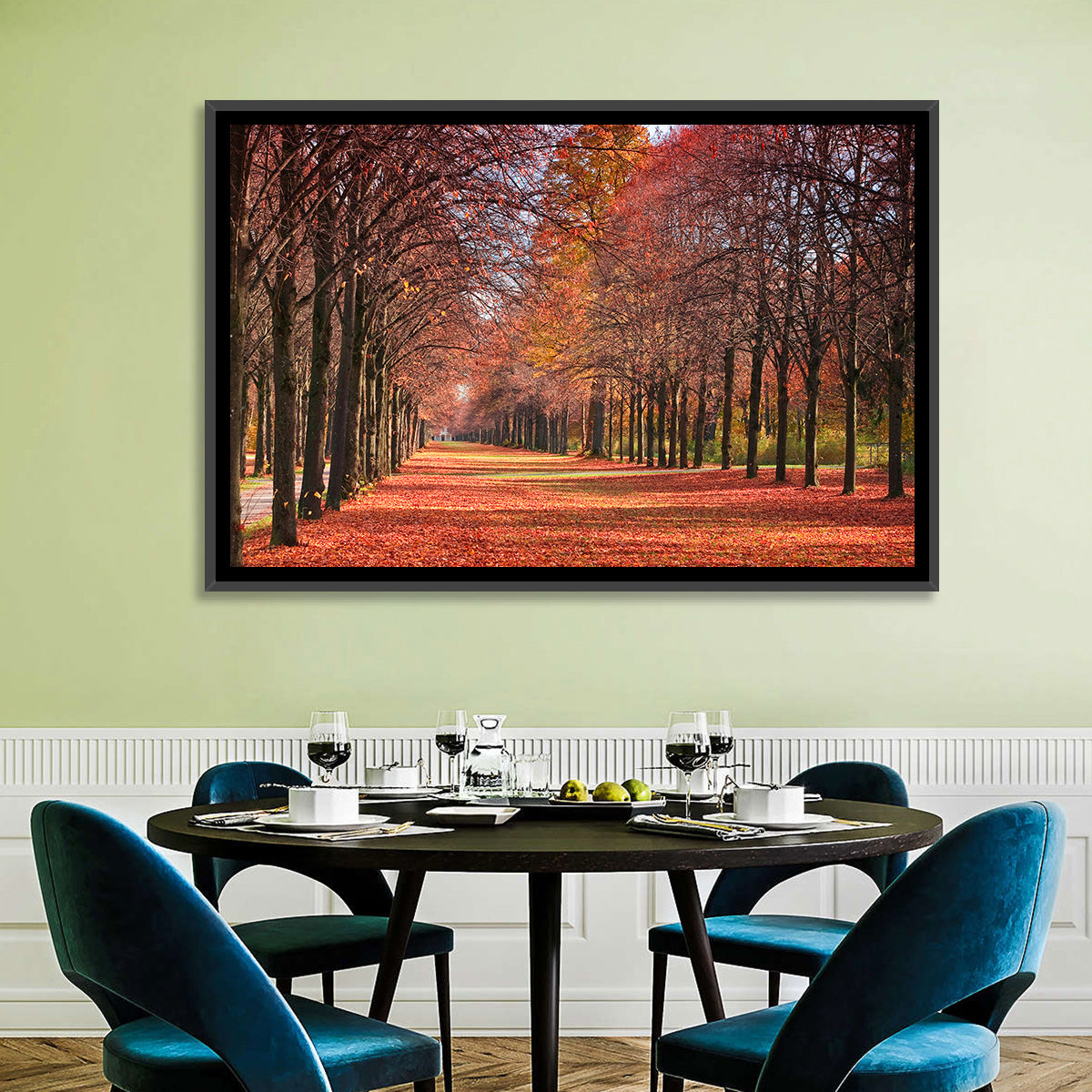 Tree-lined Autumn Lane Wall Art