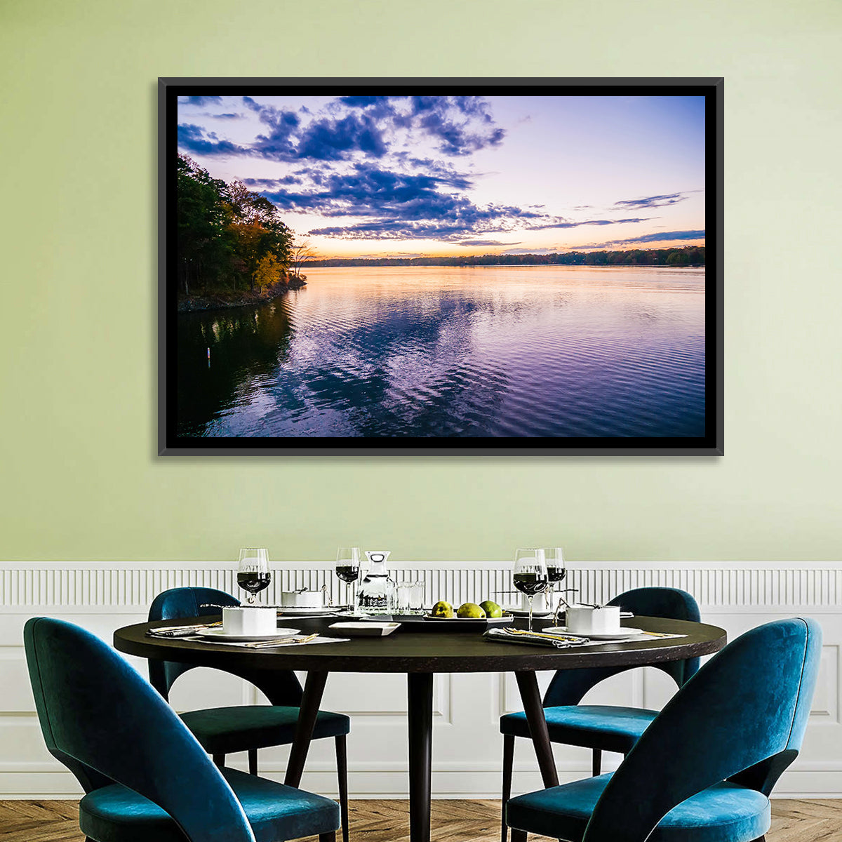 Lake Wylie Sunset Reflection Wall Art