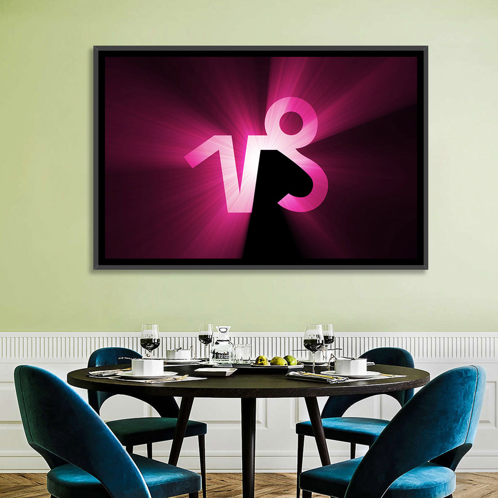 Glowing Capricorn Symbol Wall Art