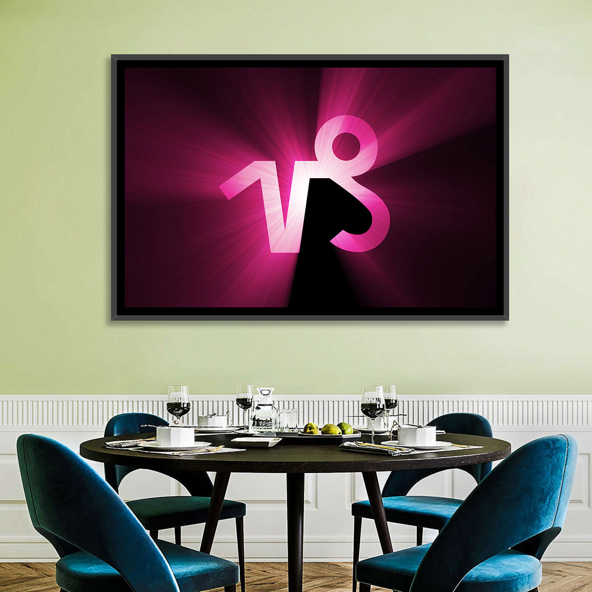 Glowing Capricorn Symbol Wall Art