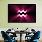 Magenta Aquarius Symbol Wall Art