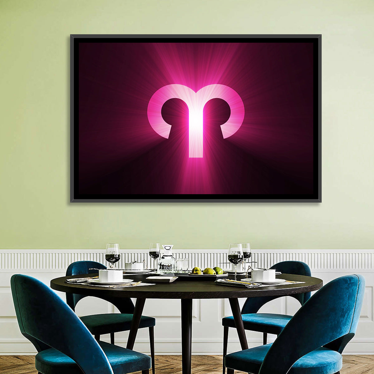 Radiant Aries Zodiac Emblem Wall Art