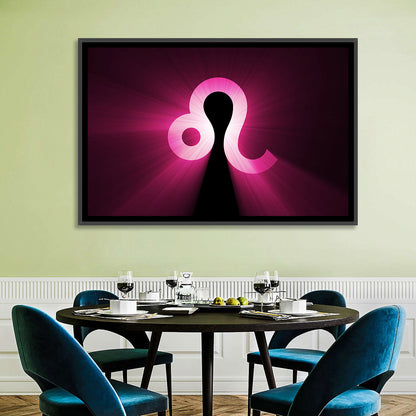 Glowing Magenta Leo Symbol Wall Art