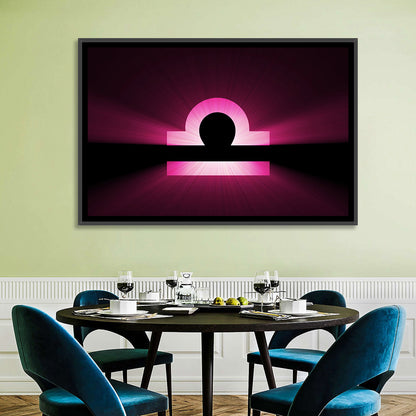 Libra Symbol Neon Glow Wall Art