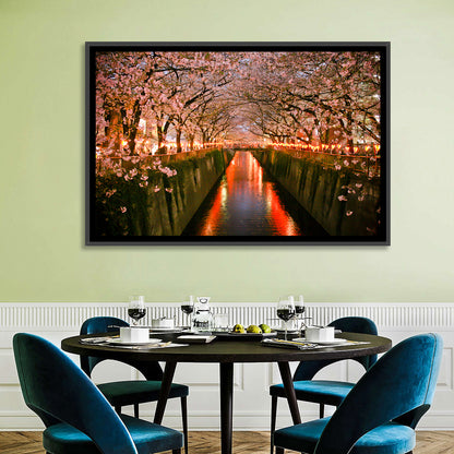 Meguro River Cherry Blossoms Wall Art
