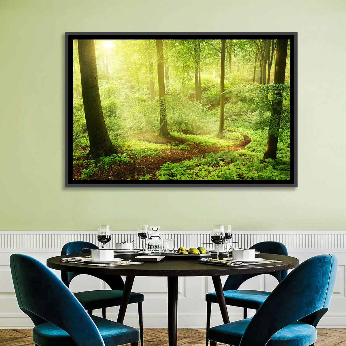 Sunlit Forest Path Wall Art