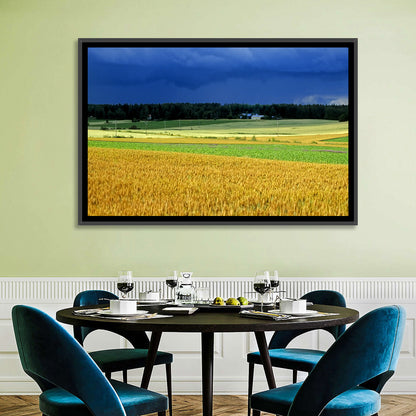 Cornfields Under Stormy Sky Wall Art