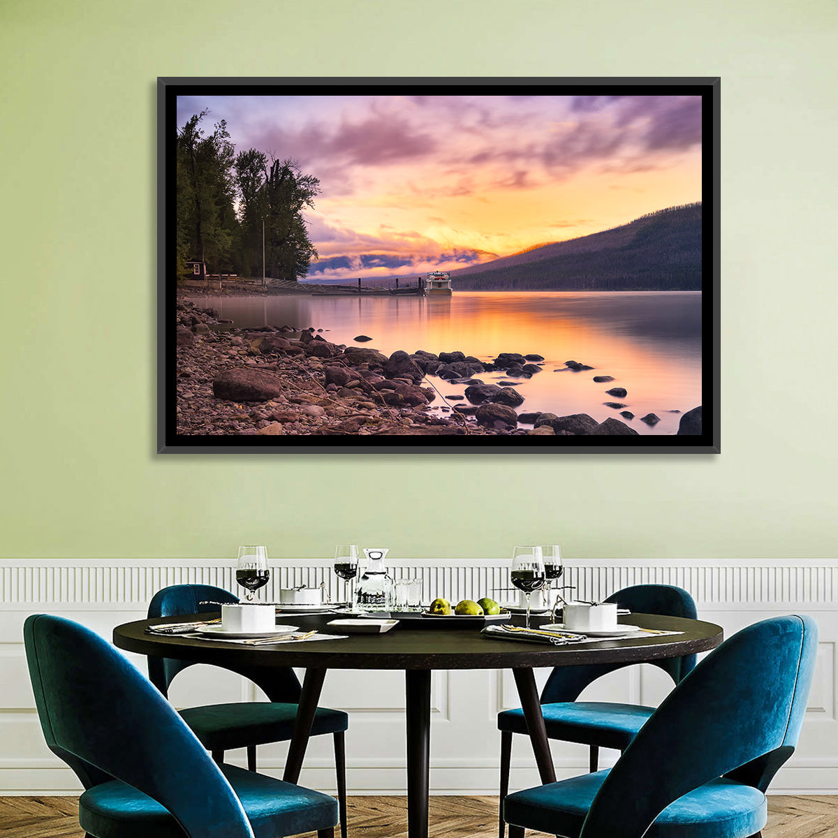 Lake Mcdonald Sunset Reflection Wall Art