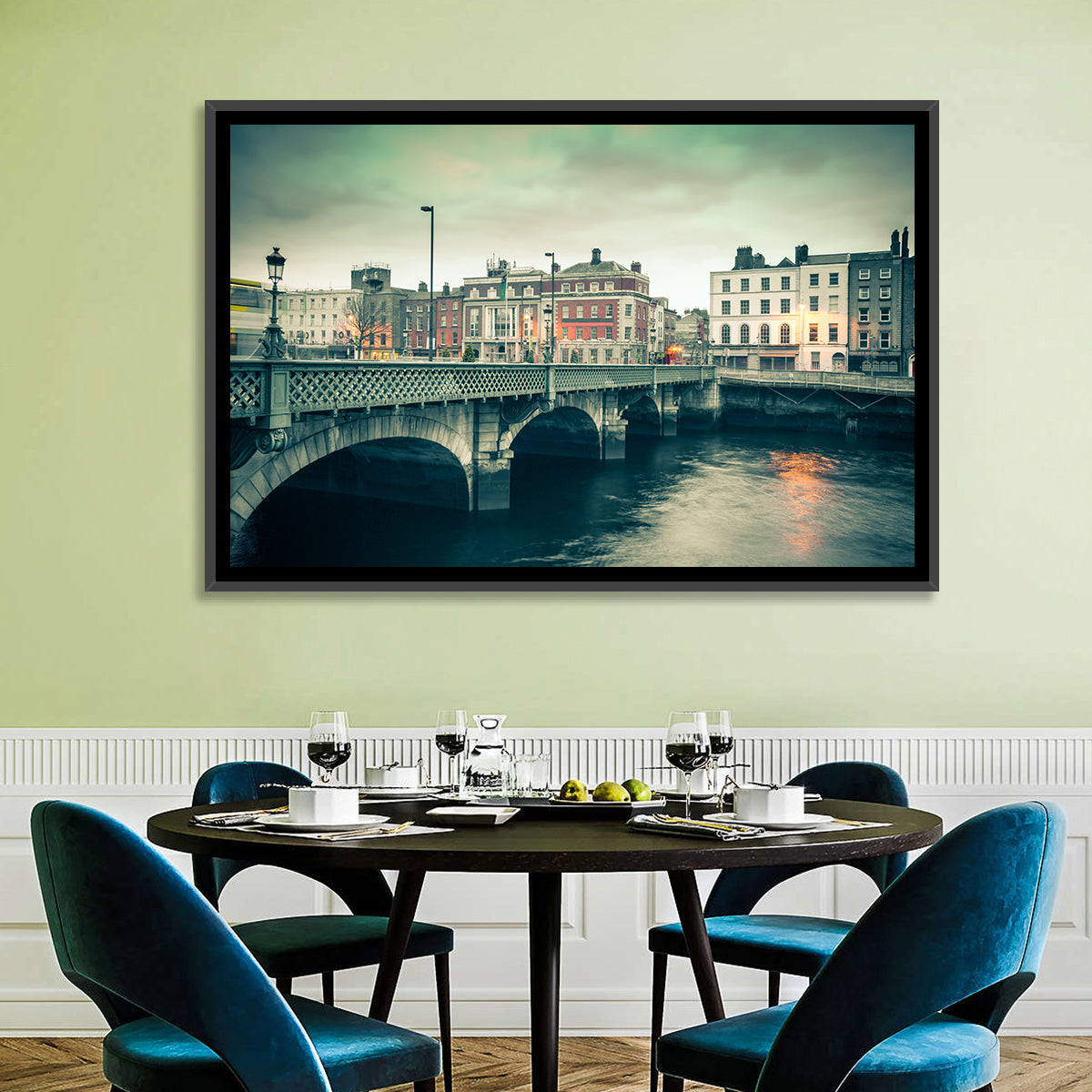Grattan Bridge Twilight Wall Art in a room, landscape
