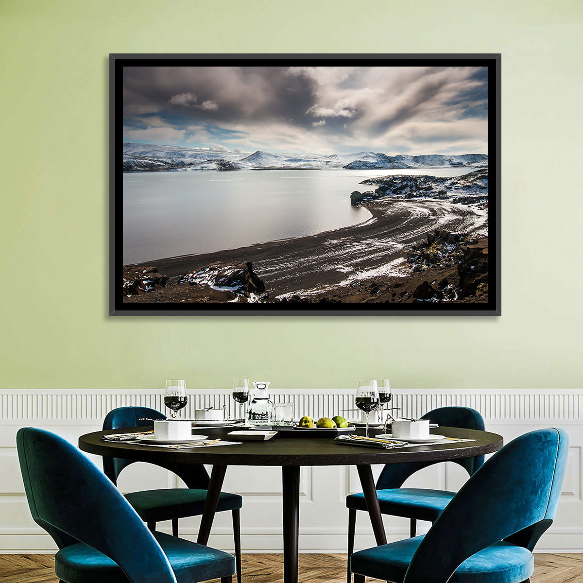Kleifarvatn Black Sand Shore Wall Art