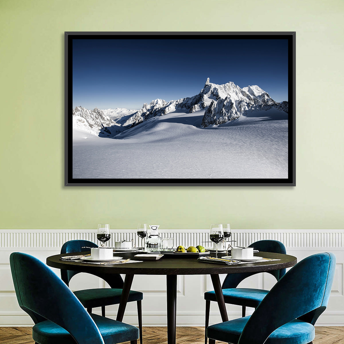 Mont Blanc Vista Wall Art in a room, landscape