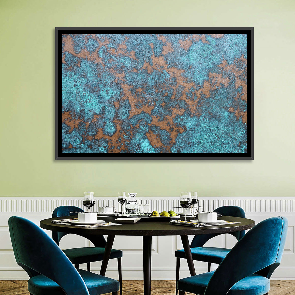 Oxidized Copper Patina Abstract Wall Art