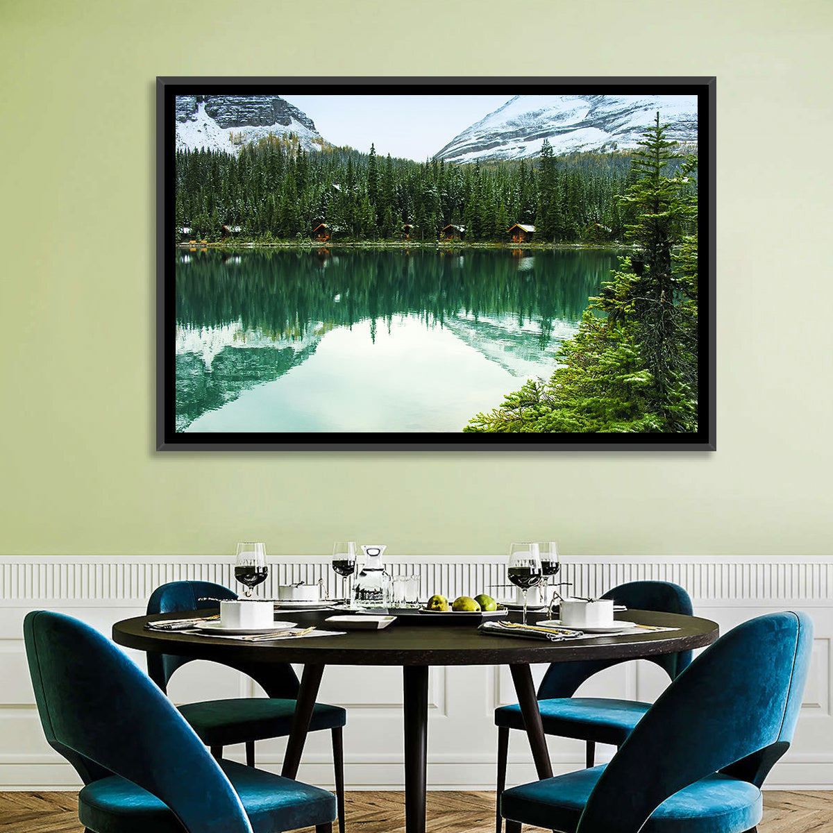 Lake O Hara Morning Wall Art in a room, landscape