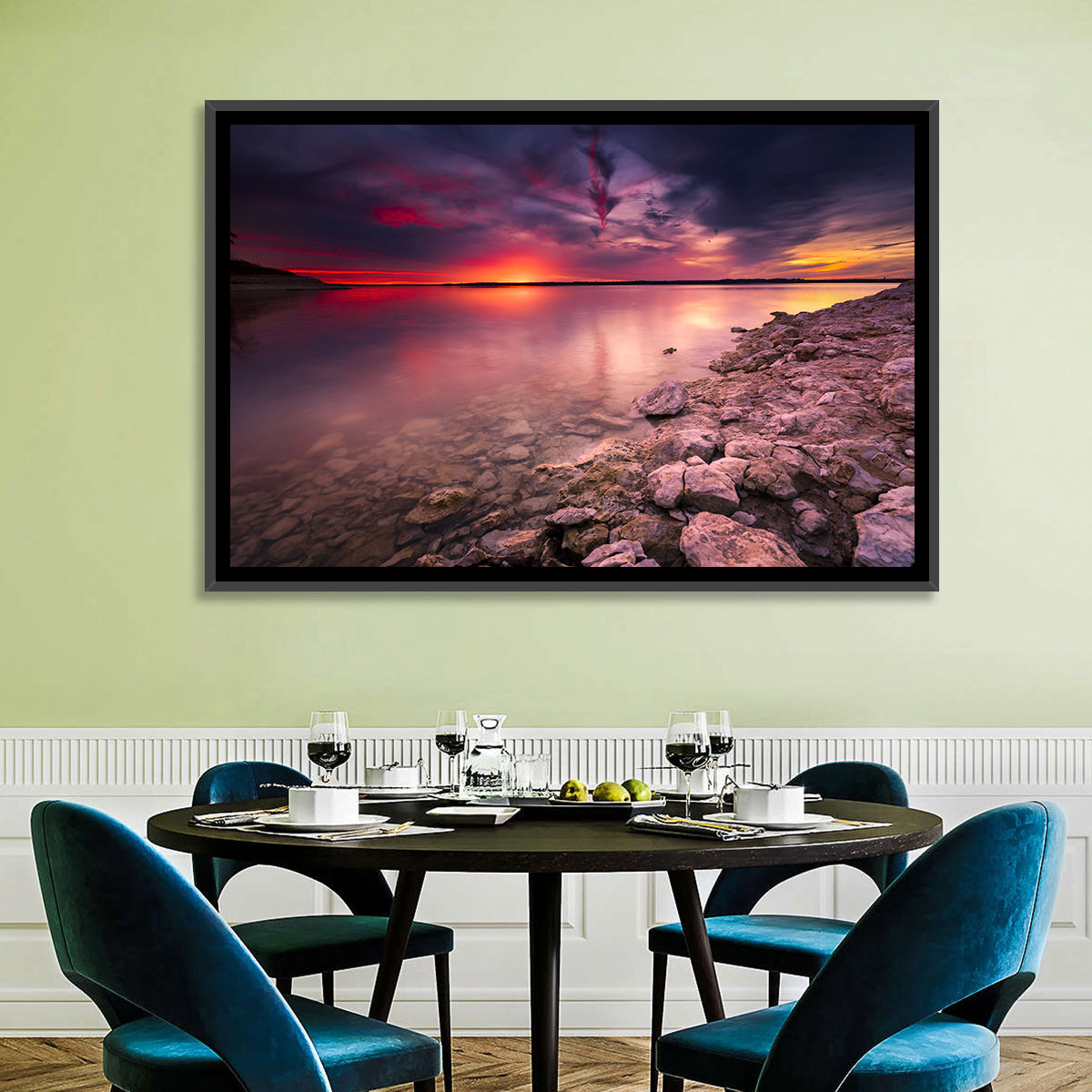 Benbrook Lake Sunset Reflection Wall Art