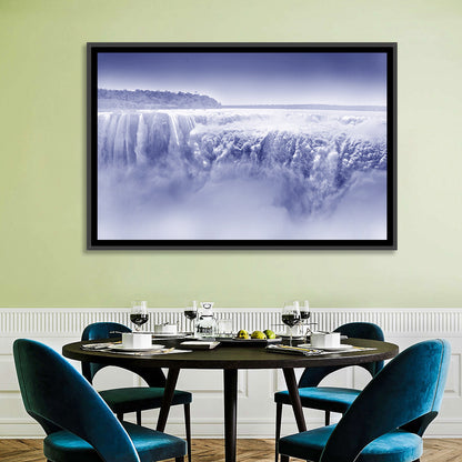 Iguazu Falls Blue Monochrome Wall Art