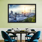 Coastal Power Plant at Sunrise Wall Art