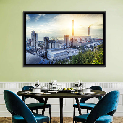 Coastal Power Plant at Sunrise Wall Art