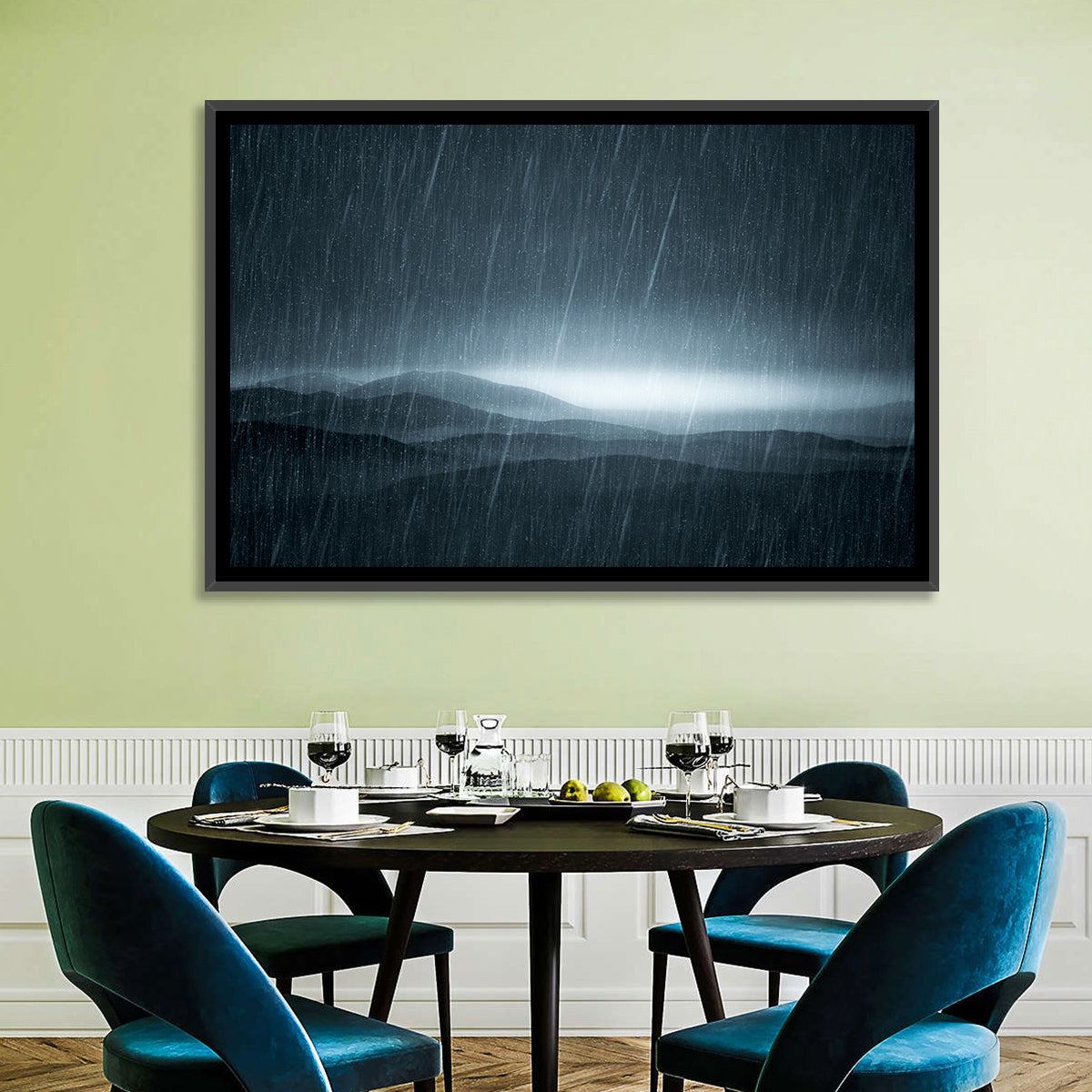 Rain Storm Over Mountains Wall Art