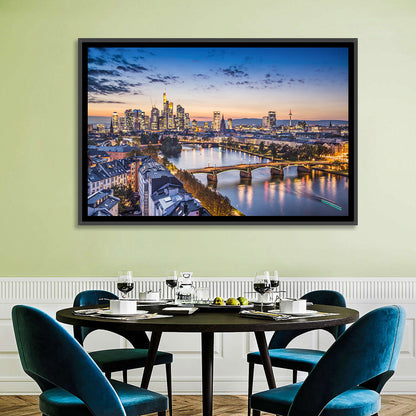 Frankfurt Twilight Skyline Wall Art