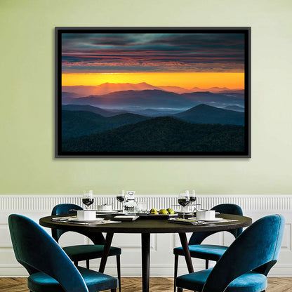 Misty Blue Ridge Sunrise North Carolina Wall Art