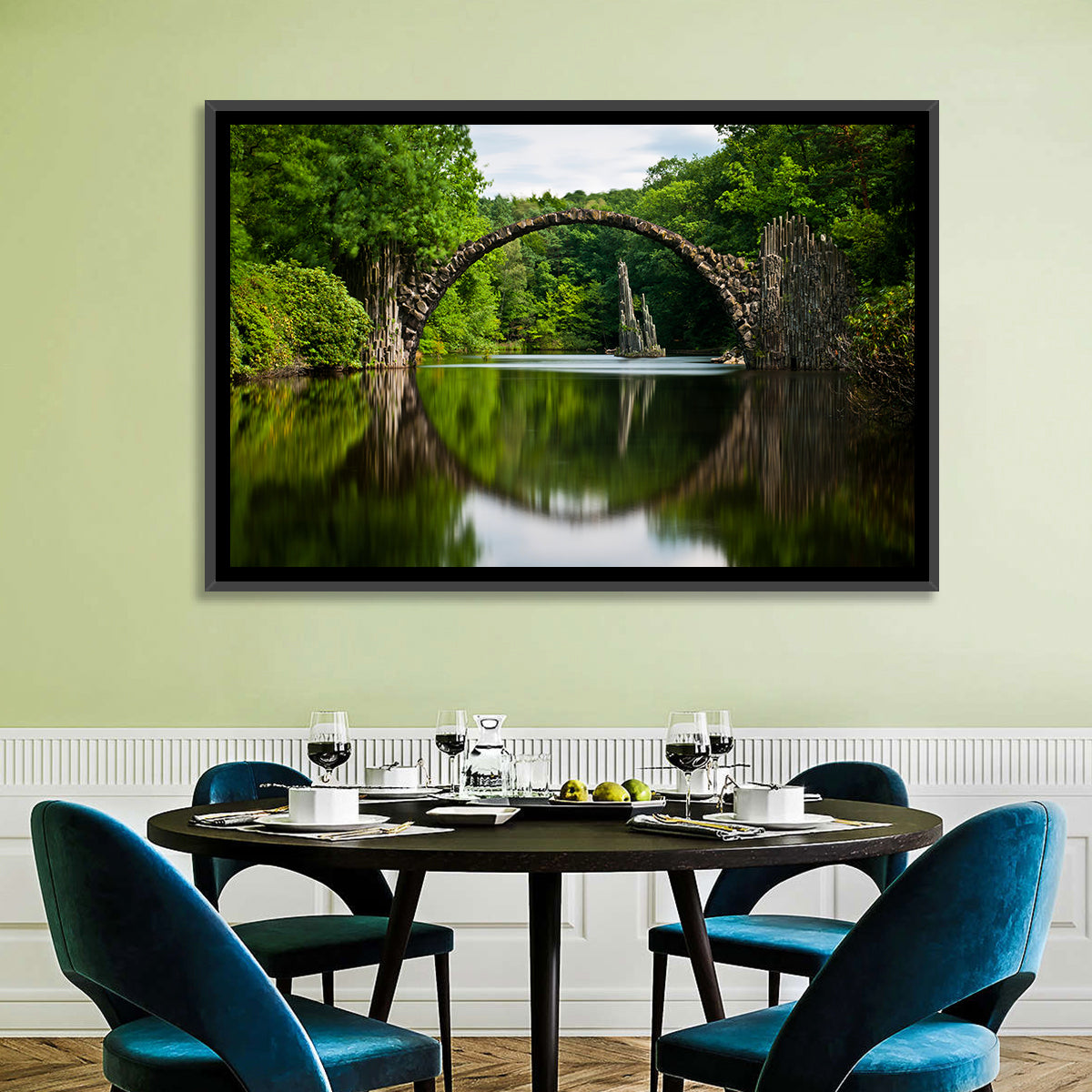 Lake Stone Bridge Wall Art