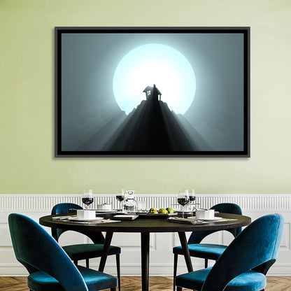 Moonlit Mountain Hut Wall Art