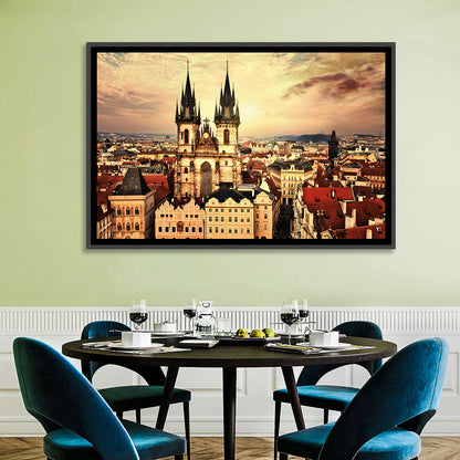 Prague Old Town Skyline at Golden Hour Wall Art